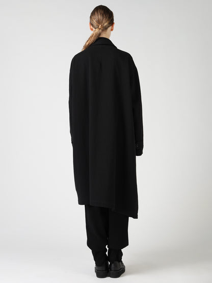 COTTON FLAX ASYMMETRIC TRENCH COAT