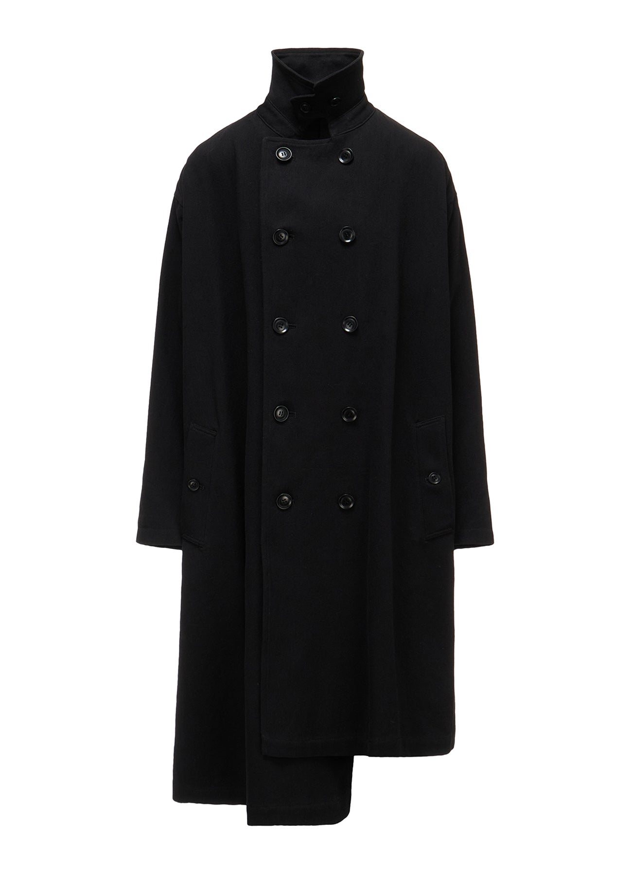 COTTON FLAX ASYMMETRIC TRENCH COAT
