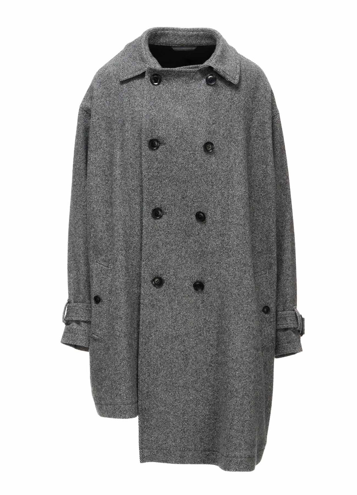 TWILL FLANNEL ASYMMETRIC HALF COAT
