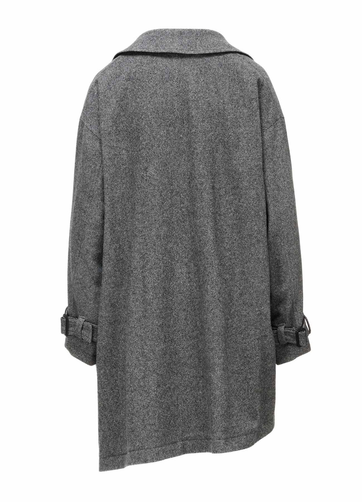 TWILL FLANNEL ASYMMETRIC HALF COAT