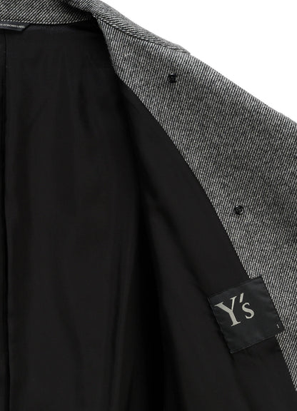 TWILL FLANNEL ASYMMETRIC HALF COAT