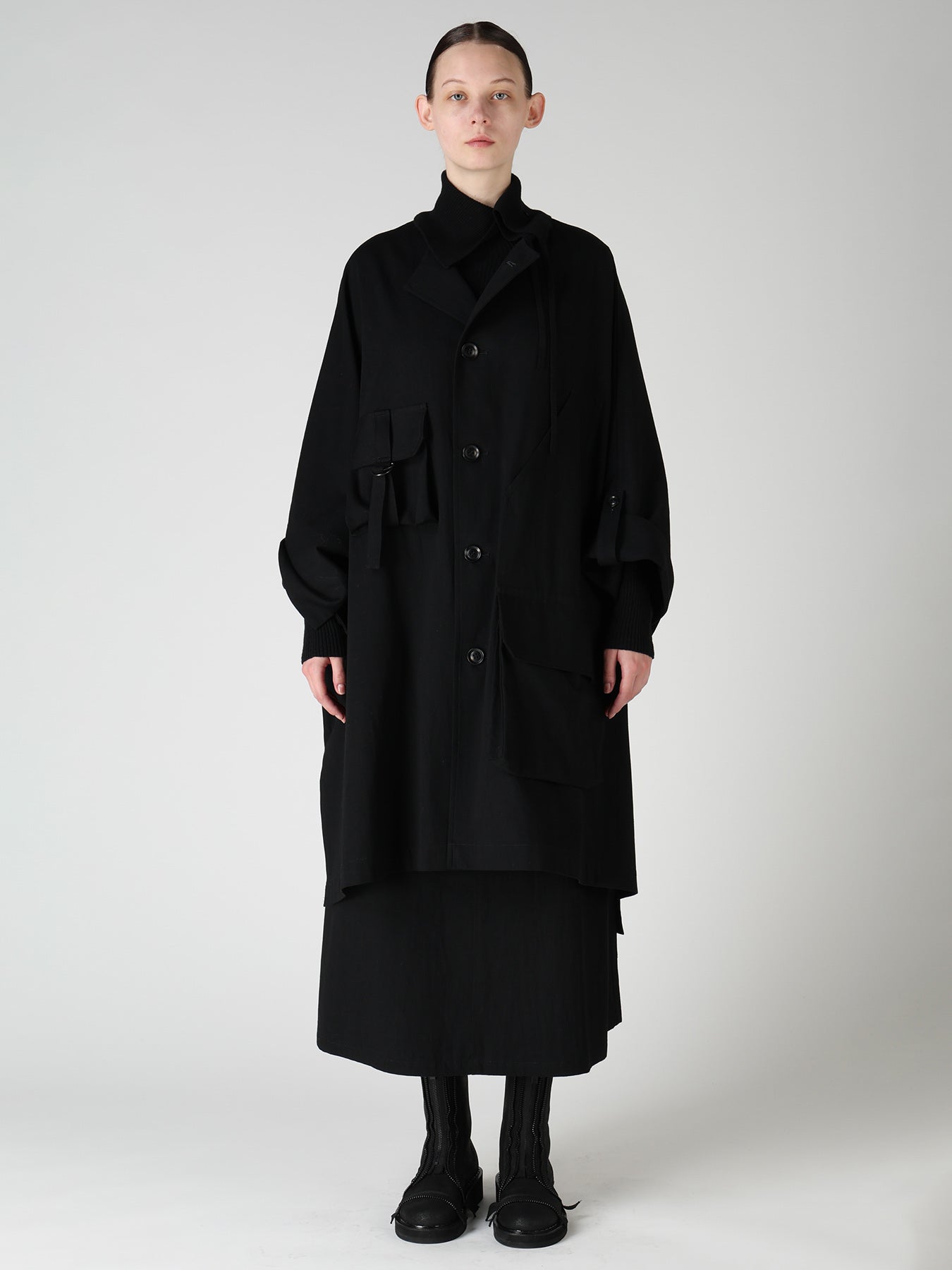 8OZ DENIM COLLARLESS DOLMAN COAT – THE SHOP YOHJI YAMAMOTO