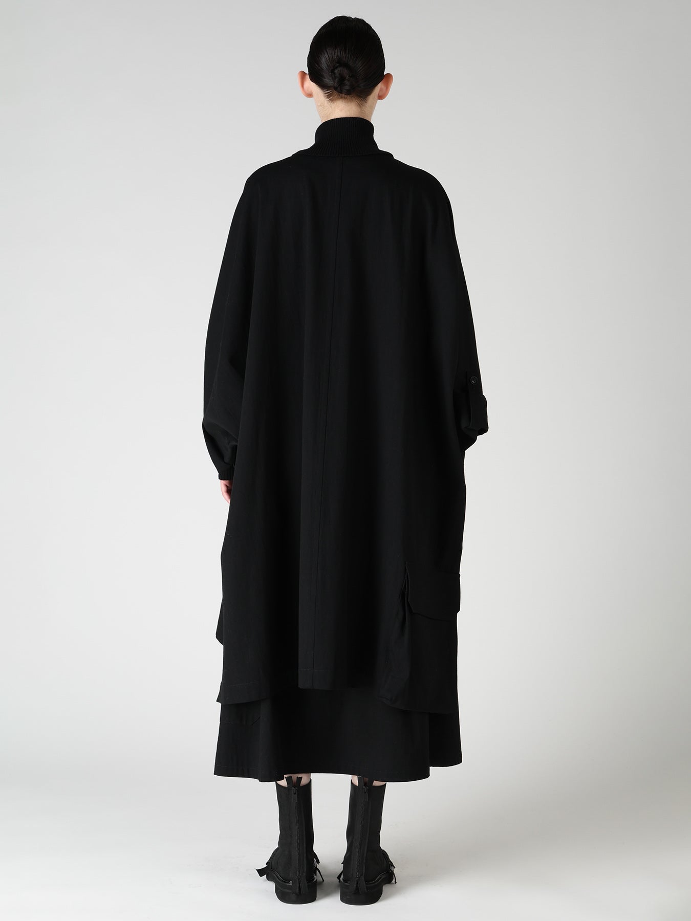 8OZ DENIM COLLARLESS DOLMAN COAT