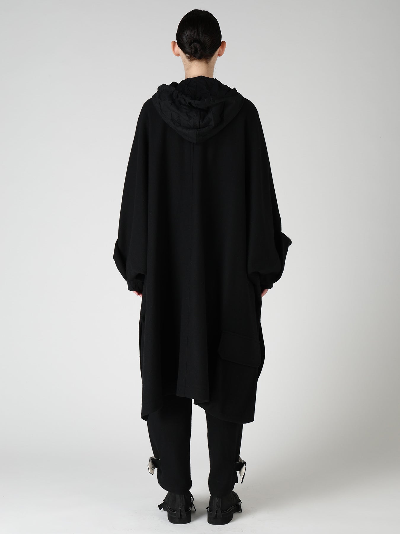TWILL FLANNEL COLLARLESS DOLMAN COAT – THE SHOP YOHJI YAMAMOTO