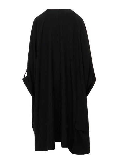 TA/PE CREPE DE CHINE COLLARLESS DOLMAN COAT