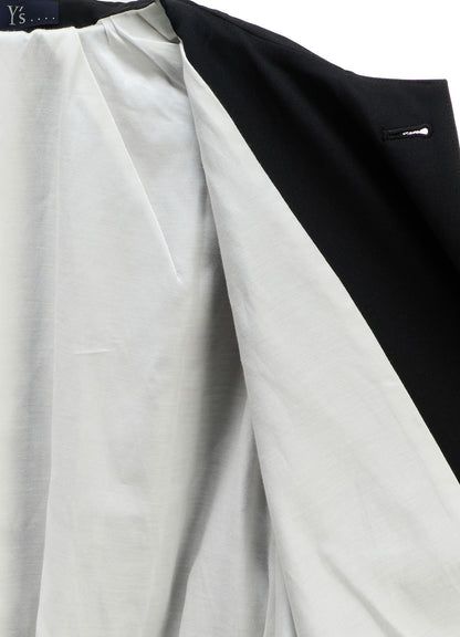 WOOL GABARDINE GATHERED COAT