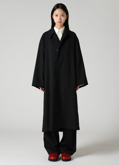 WOOL GABARDINE GATHERED COAT