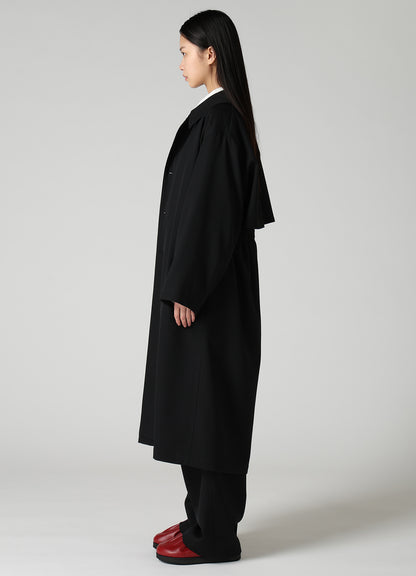 WOOL GABARDINE GATHERED COAT
