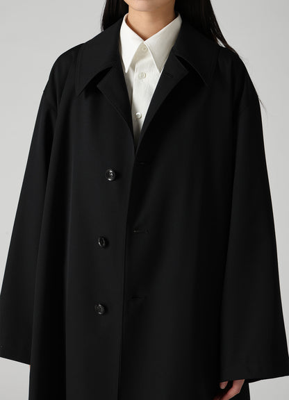 WOOL GABARDINE GATHERED COAT