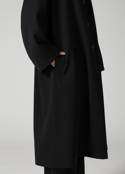 WOOL GABARDINE GATHERED COAT