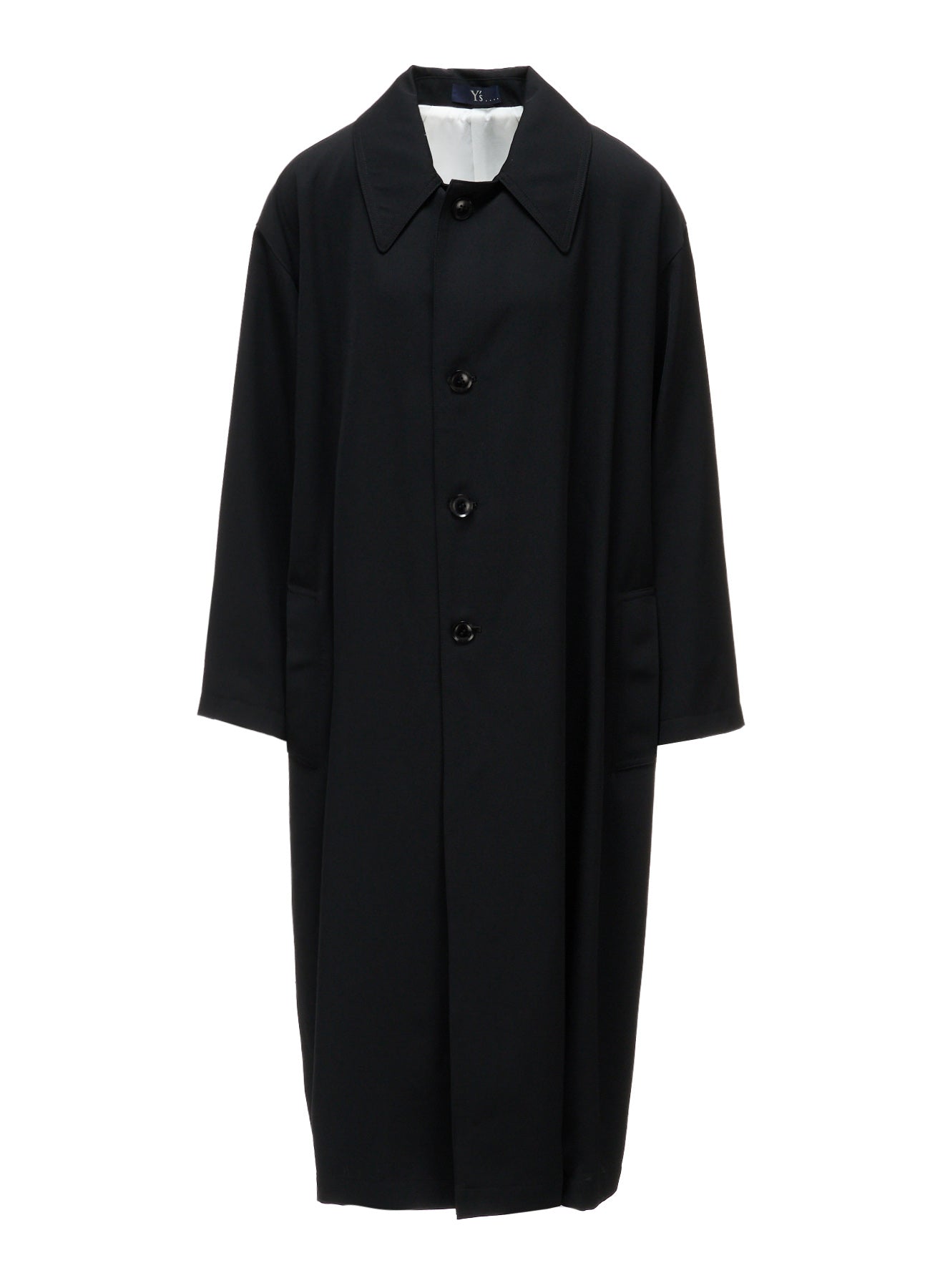 WOOL GABARDINE GATHERED COAT