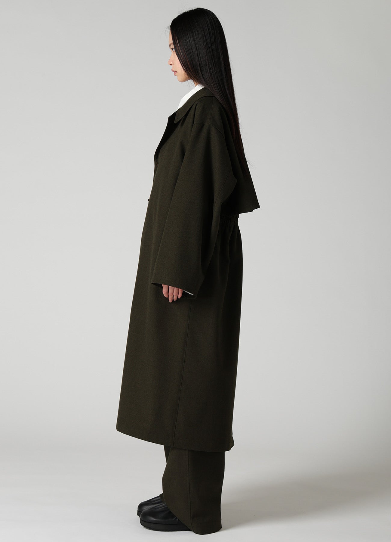 VINTAGE MILITARY SERGE GATHERED COAT