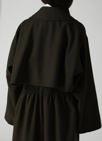 VINTAGE MILITARY SERGE GATHERED COAT