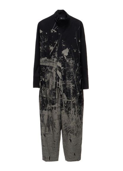 WOOL BLEND HERRINGBONE OVERALLS