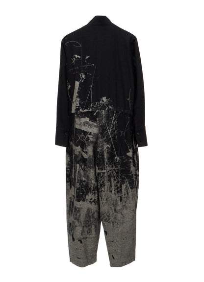 WOOL BLEND HERRINGBONE OVERALLS