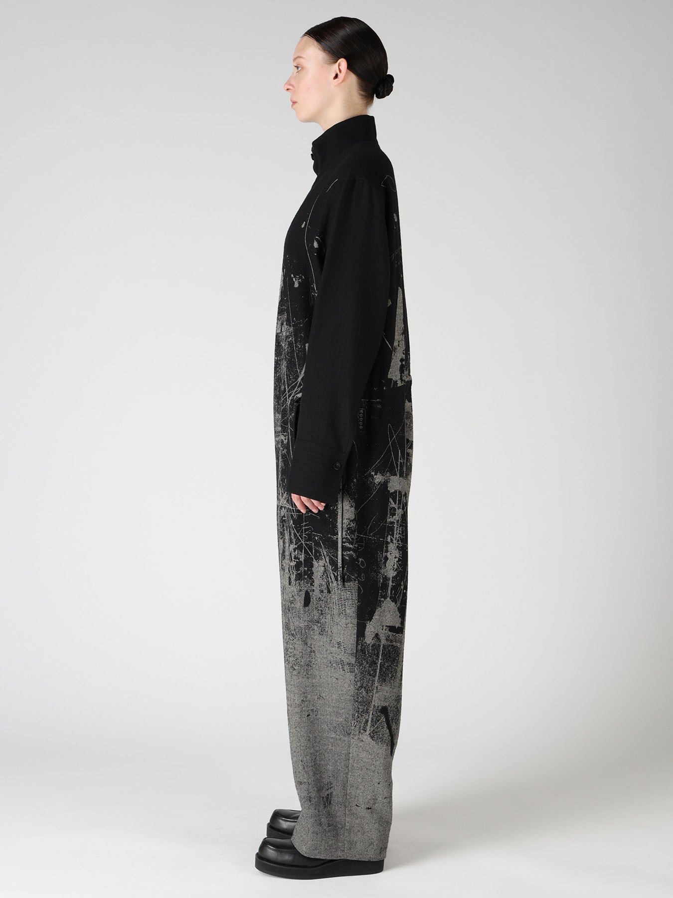 WOOL BLEND HERRINGBONE OVERALLS