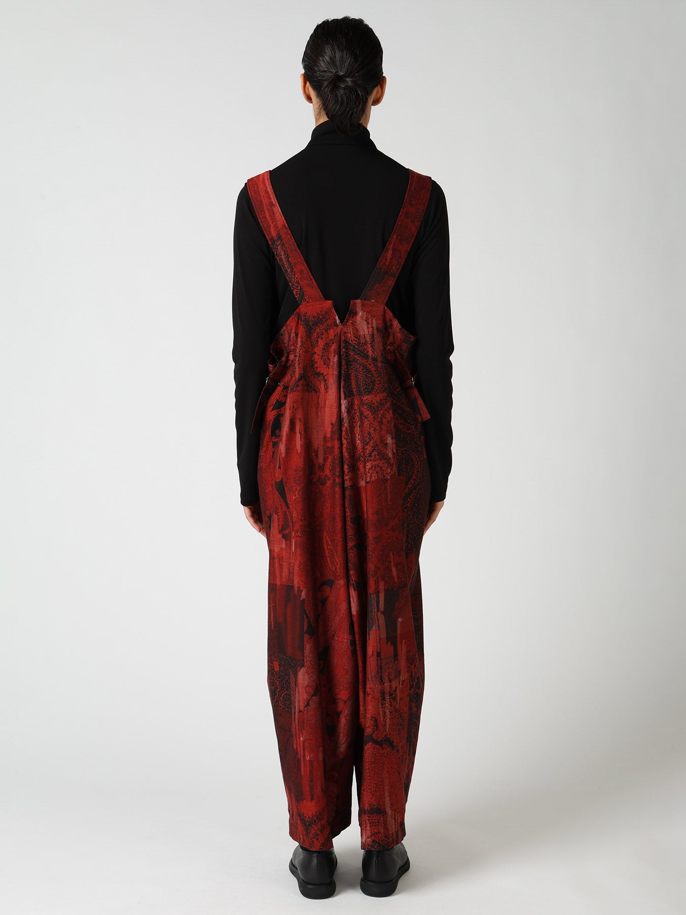 COTTON/CELLULOSE BLUR PAISLEY SALOPETTE DRESS