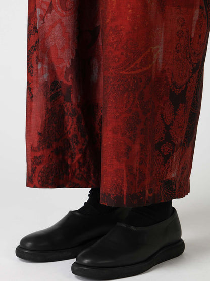 COTTON/CELLULOSE BLUR PAISLEY SALOPETTE DRESS