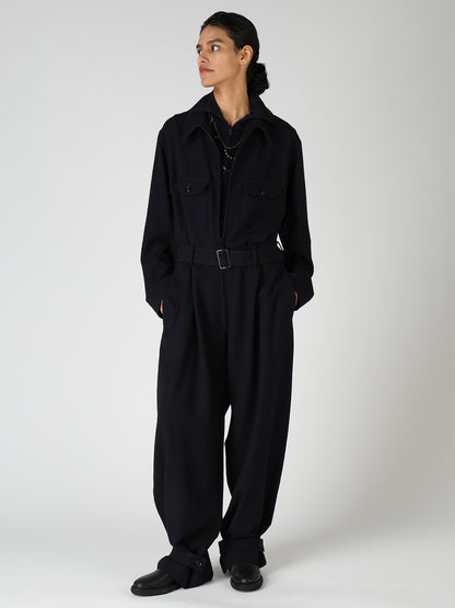 WOOL GABARDINE MILITARY OVERALLS