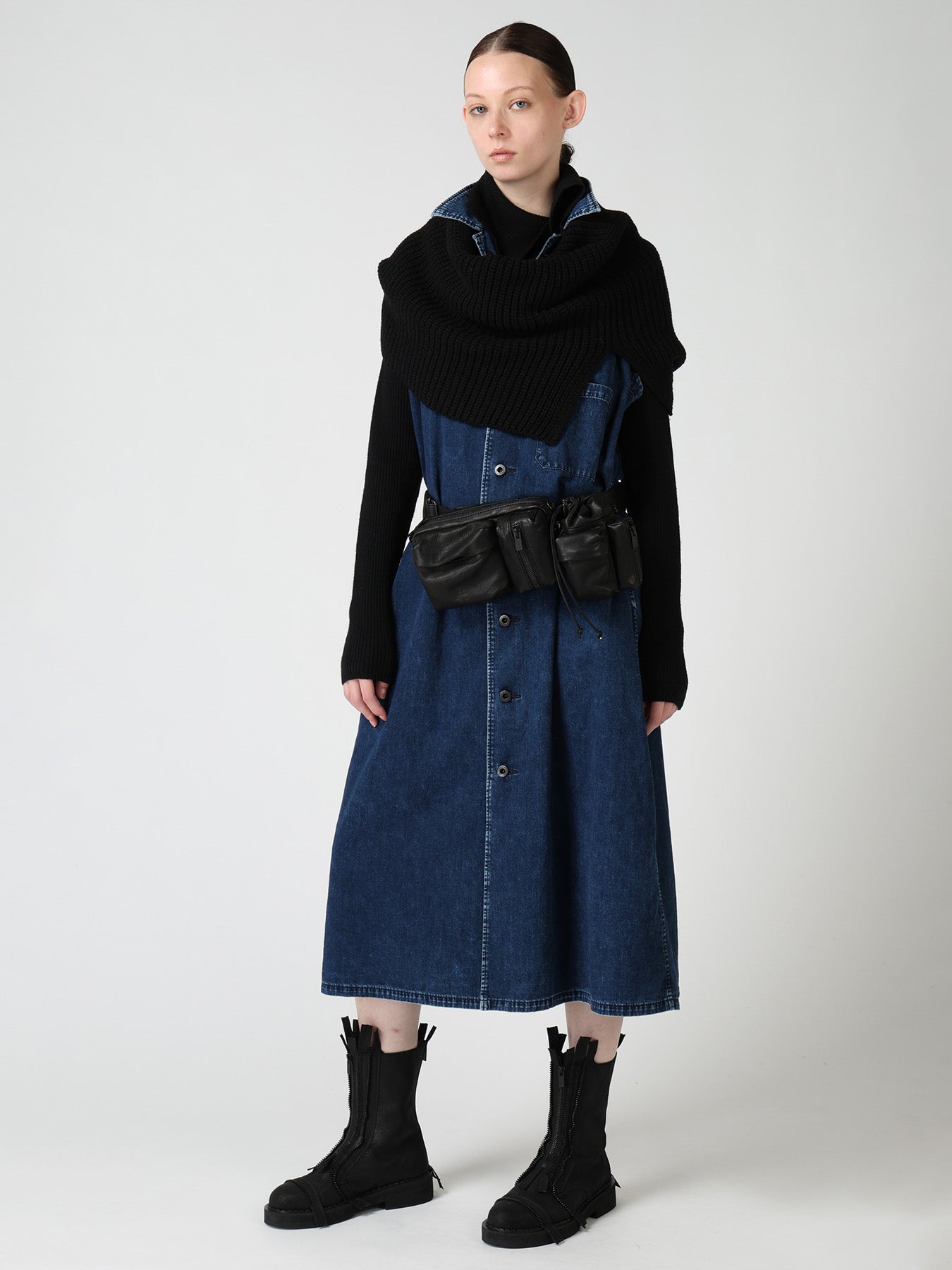ロデム 6OZ DENIM CHEMICAL WASH SLEEVELESS SHIRT DRESS – THE SHOP YOHJI