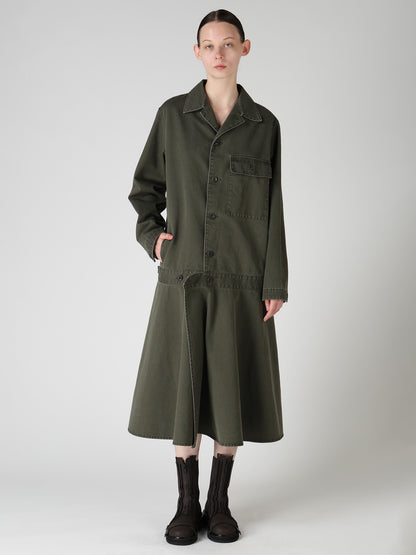COTTON CHINO CLOTH BLOUSON DRESS