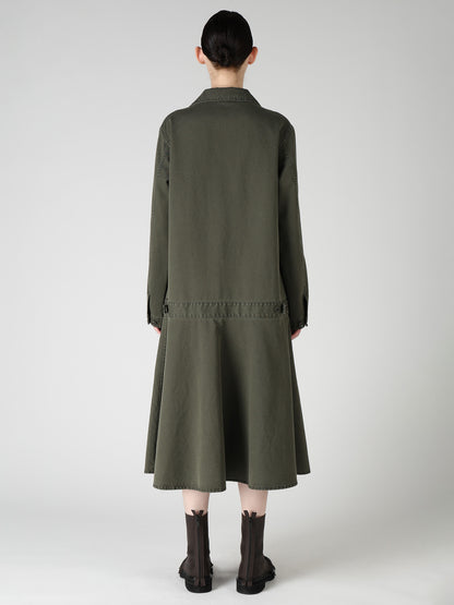 COTTON CHINO CLOTH BLOUSON DRESS