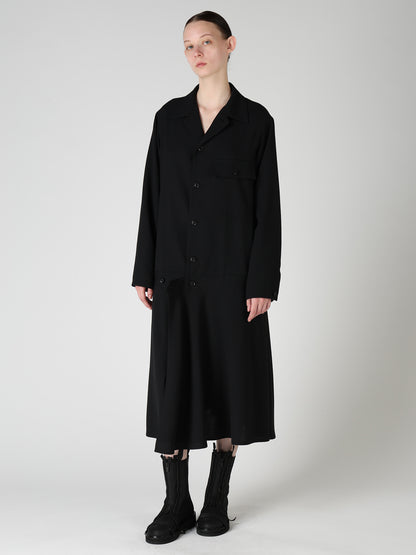 WOOL SERGE BLOUSON DRESS