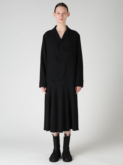 WOOL SERGE BLOUSON DRESS
