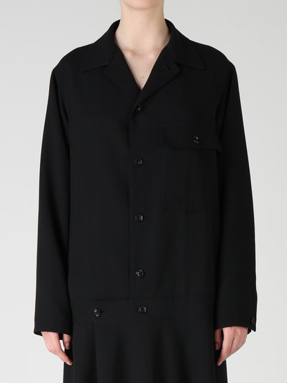 WOOL SERGE BLOUSON DRESS