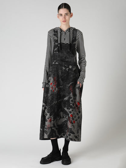 8OZ CRUNCH DOT PRINT SALOPETTE DRESS