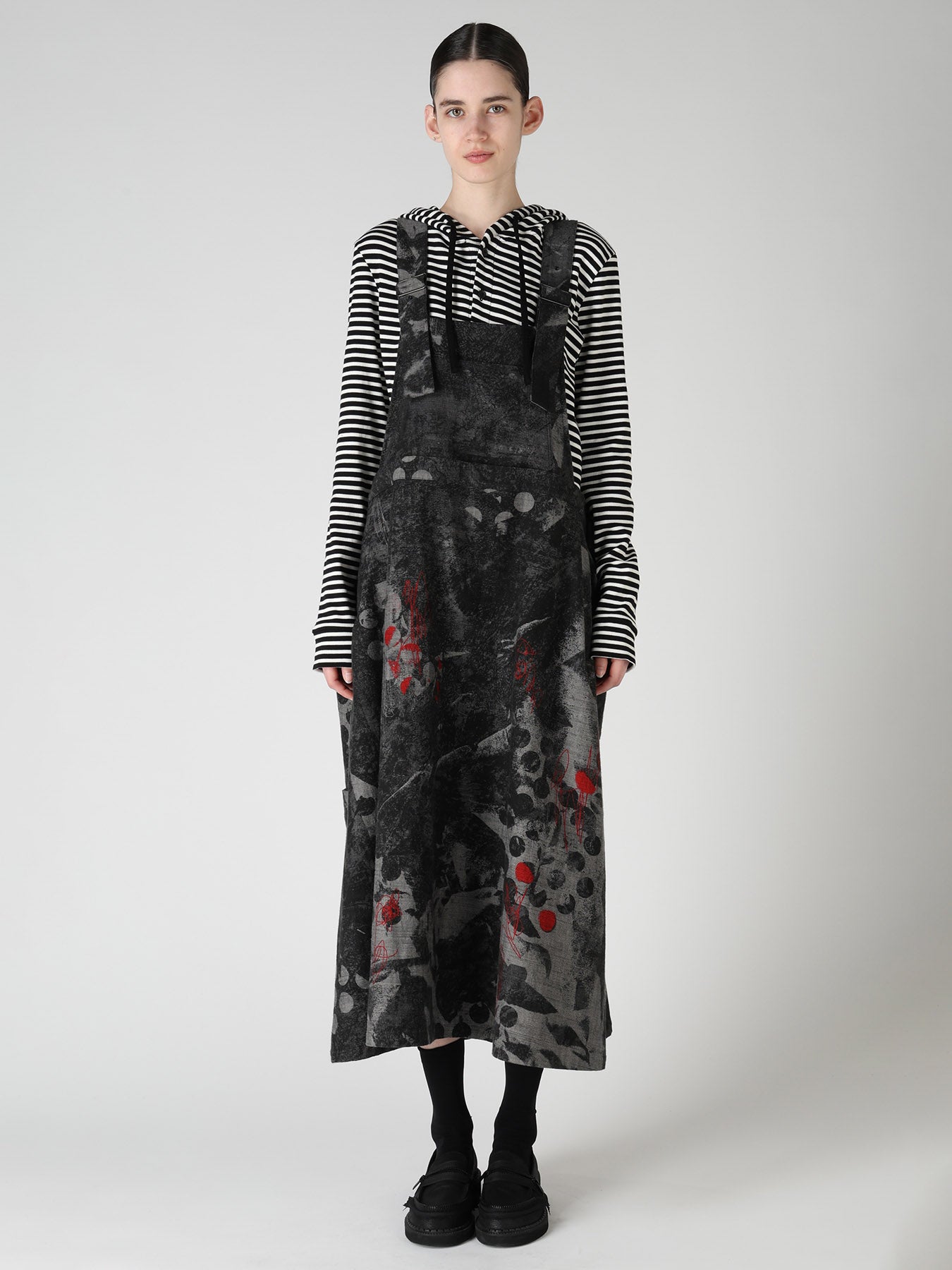 8OZ CRUNCH DOT PRINT SALOPETTE DRESS