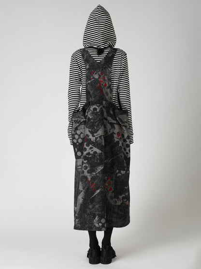8OZ CRUNCH DOT PRINT SALOPETTE DRESS