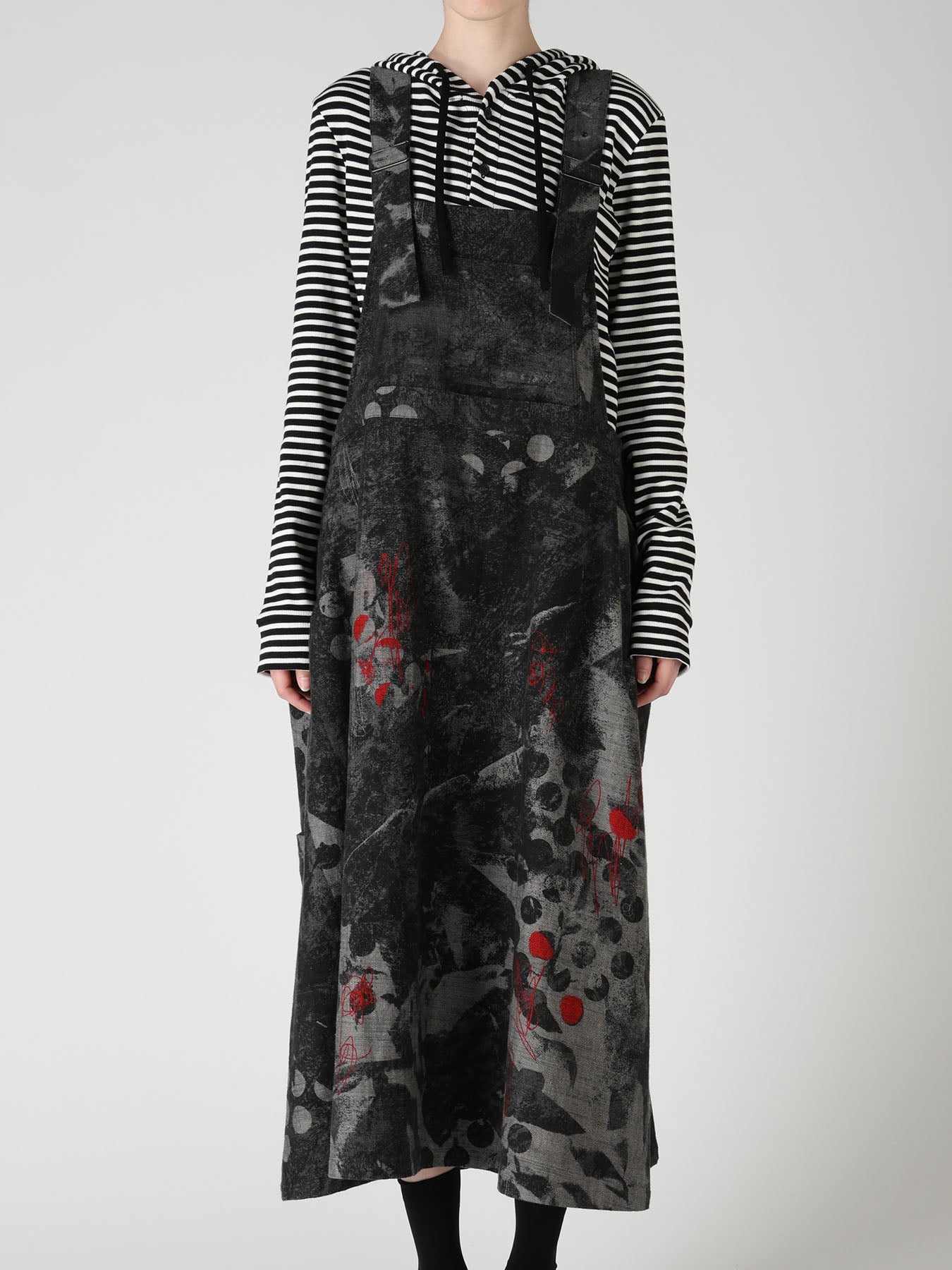 8OZ CRUNCH DOT PRINT SALOPETTE DRESS