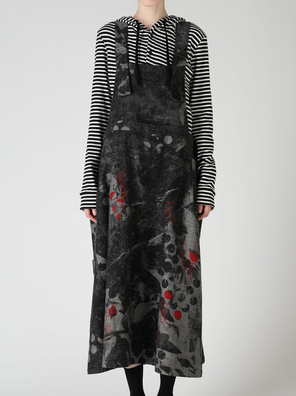 8OZ CRUNCH DOT PRINT SALOPETTE DRESS