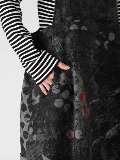 8OZ CRUNCH DOT PRINT SALOPETTE DRESS
