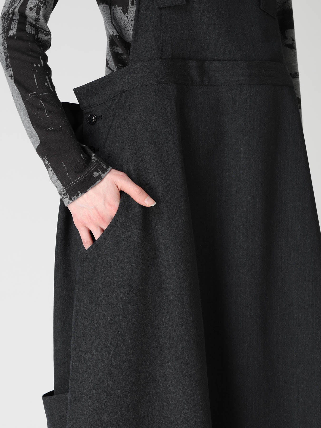 WOOL GABARDINE SALOPETTE DRESS – THE SHOP YOHJI YAMAMOTO