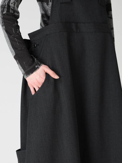 WOOL GABARDINE SALOPETTE DRESS