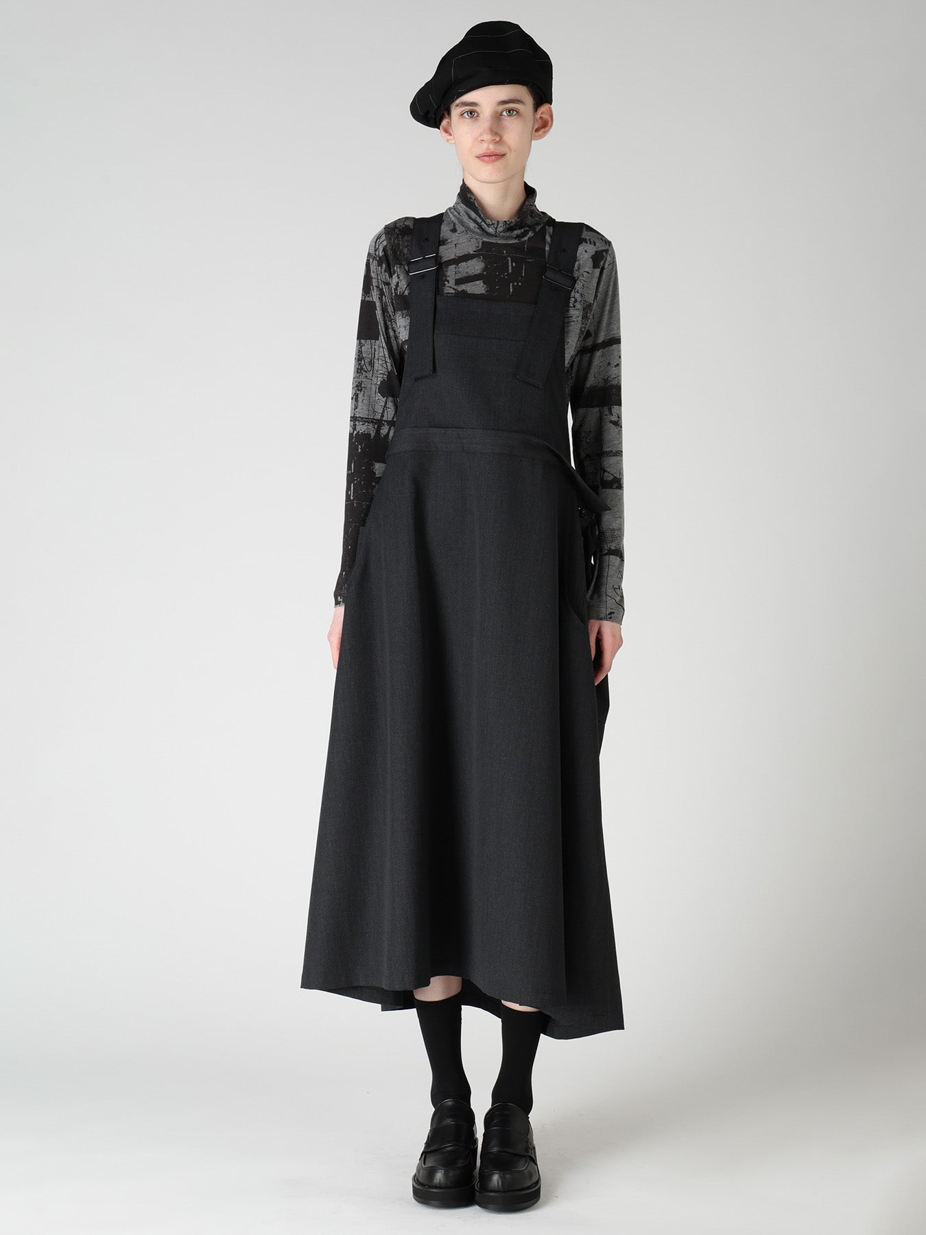 WOOL GABARDINE SALOPETTE DRESS