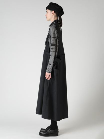 WOOL GABARDINE SALOPETTE DRESS