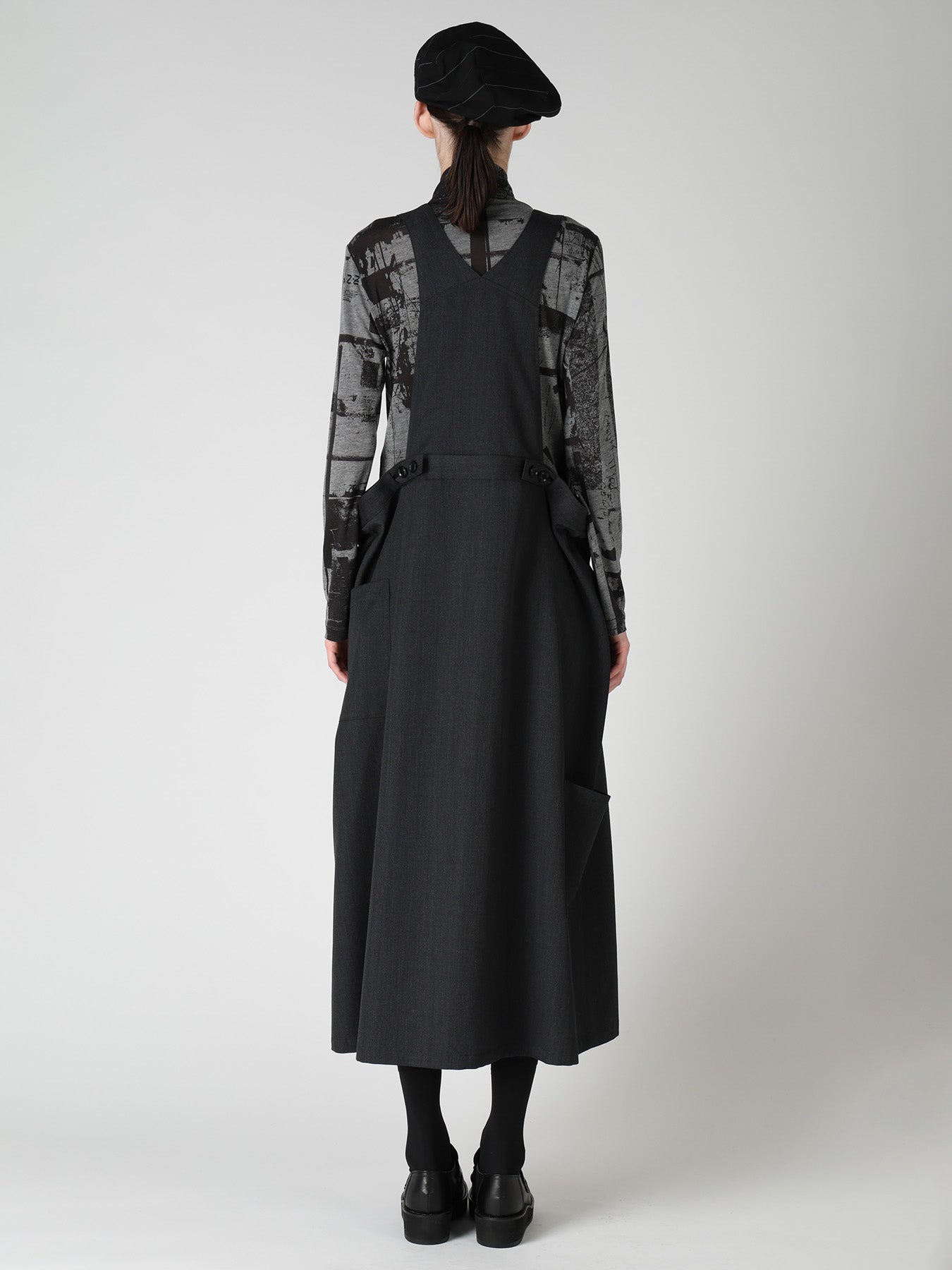 WOOL GABARDINE SALOPETTE DRESS