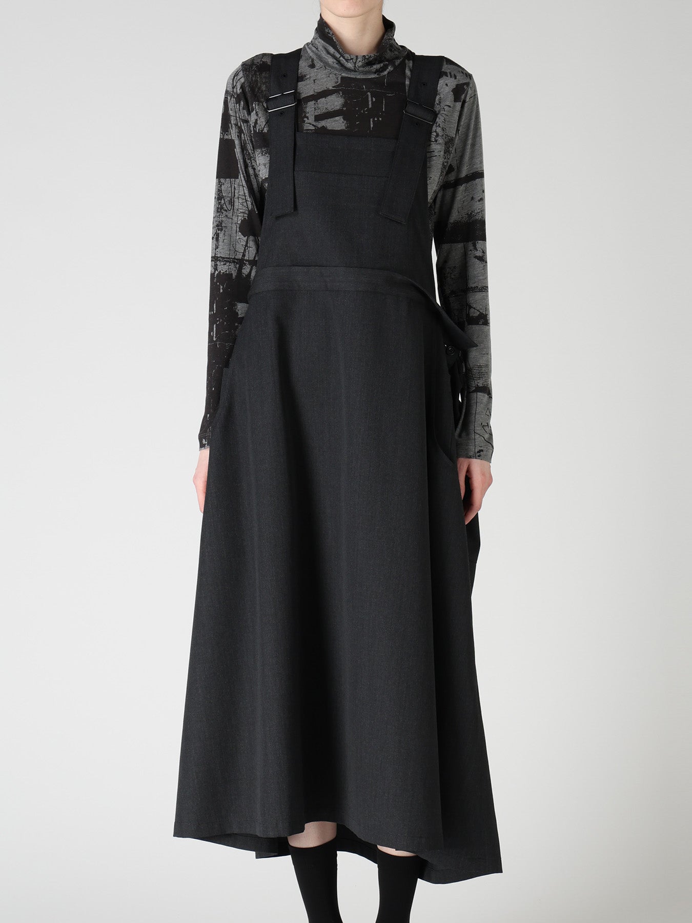 WOOL GABARDINE SALOPETTE DRESS