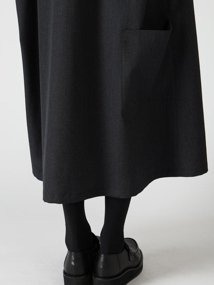 WOOL GABARDINE SALOPETTE DRESS