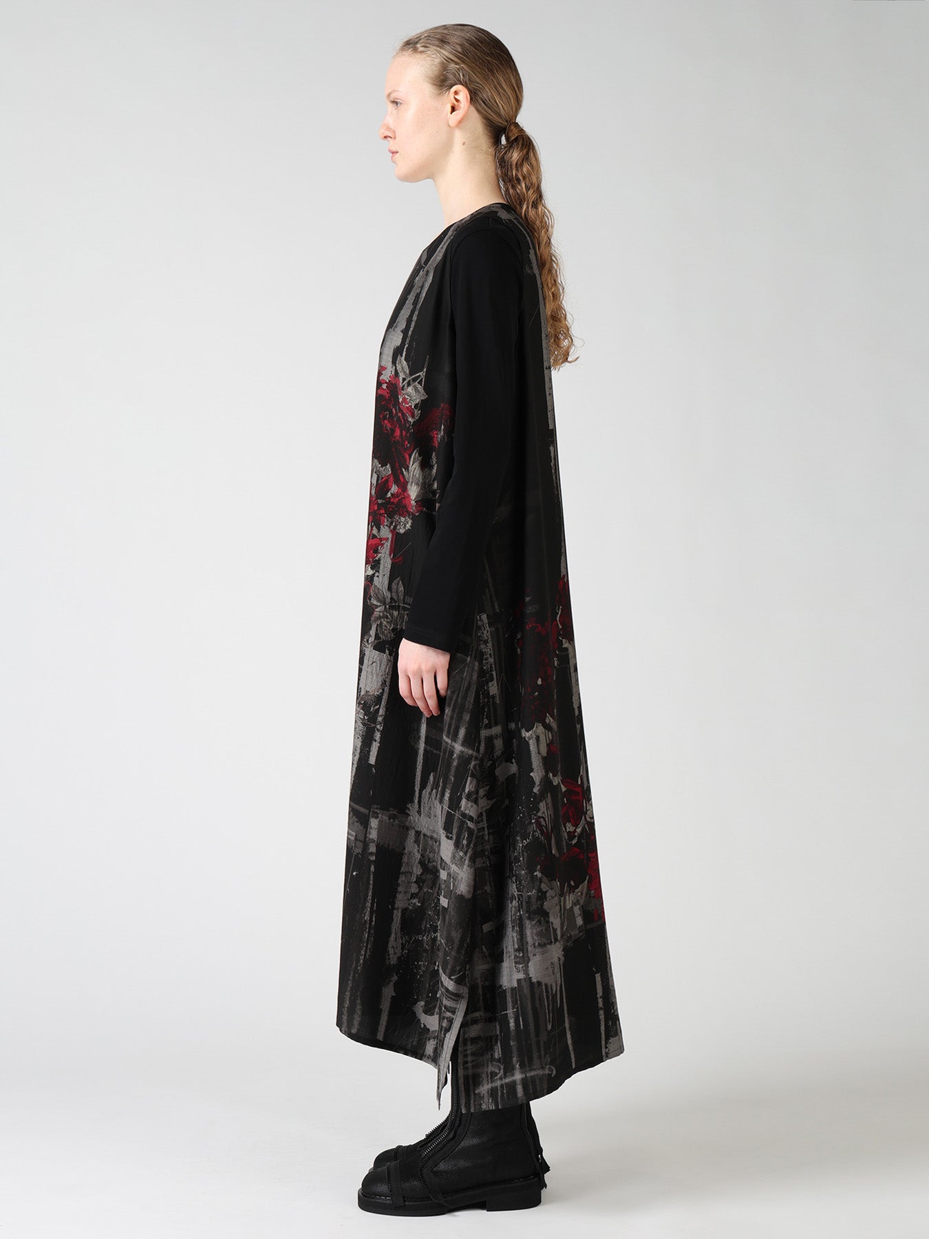 CUPRO DISTORTED FLOWER SLEEVELESS DRESS