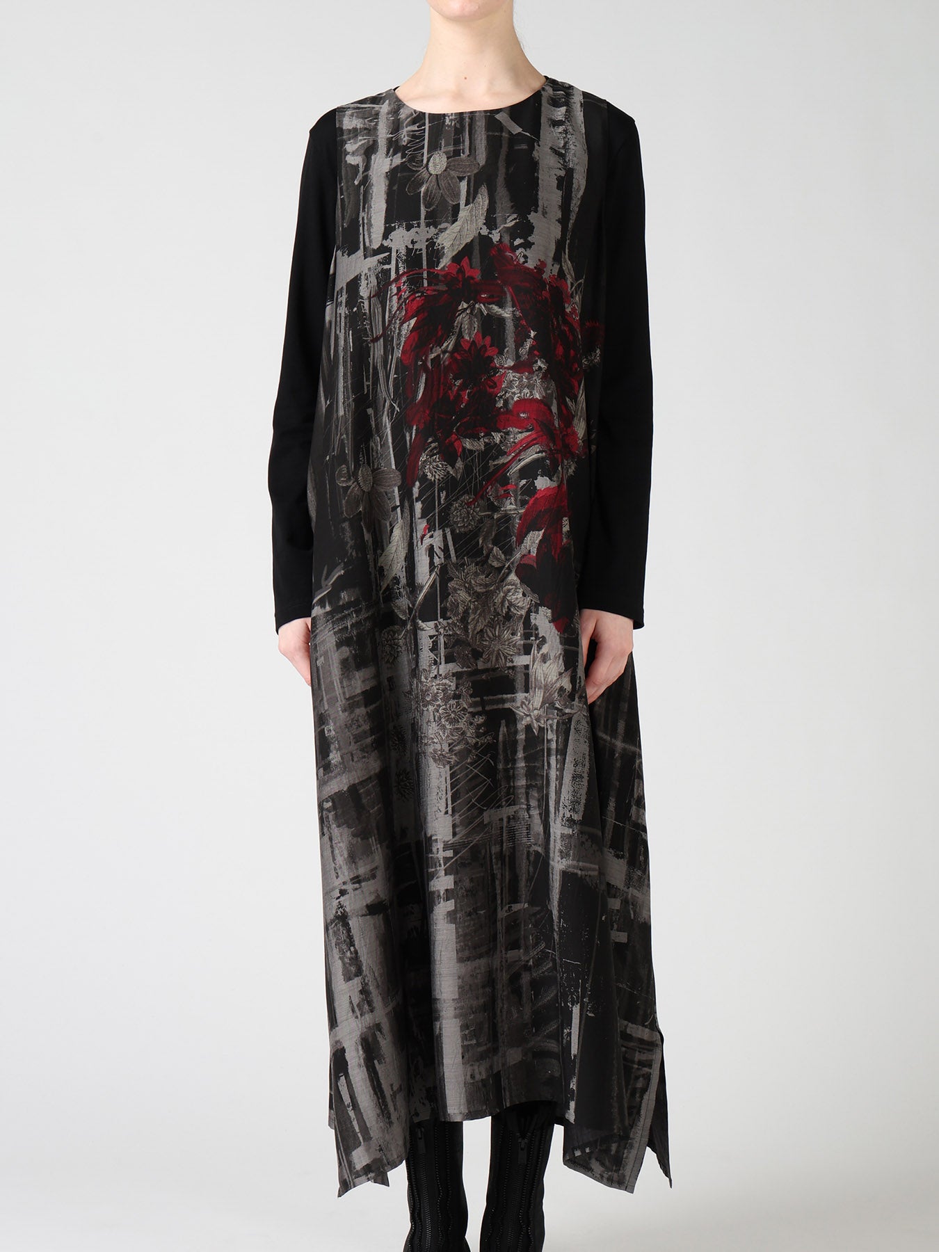 CUPRO DISTORTED FLOWER SLEEVELESS DRESS