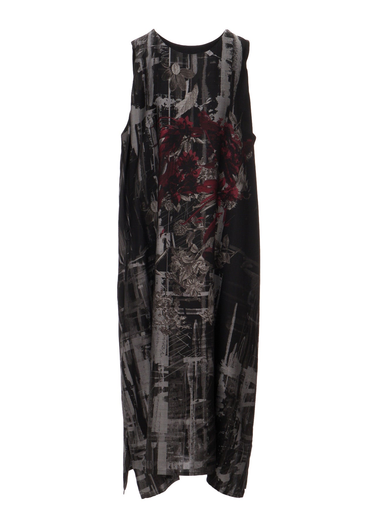CUPRO DISTORTED FLOWER SLEEVELESS DRESS