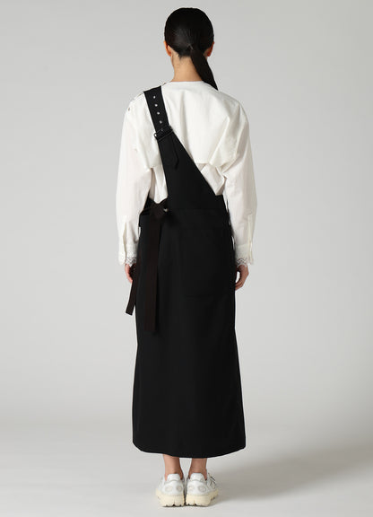 WOOL GABARDINE APRON DRESS