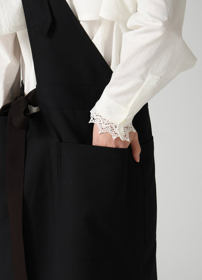 WOOL GABARDINE APRON DRESS