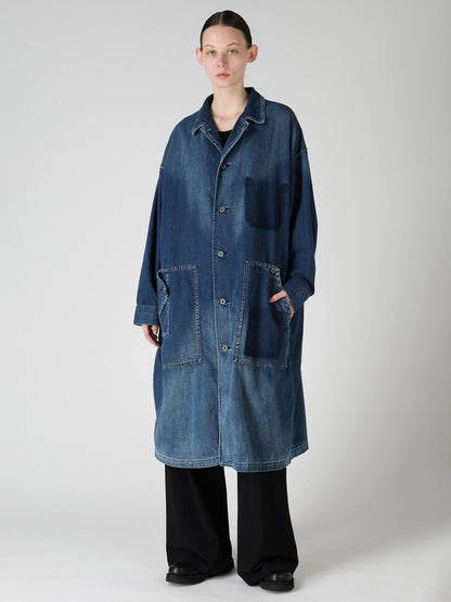 SPOTTED DENIM 5-POCKET DRESS