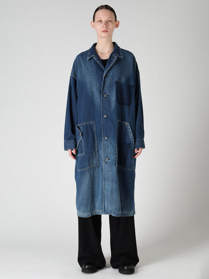 SPOTTED DENIM 5-POCKET DRESS