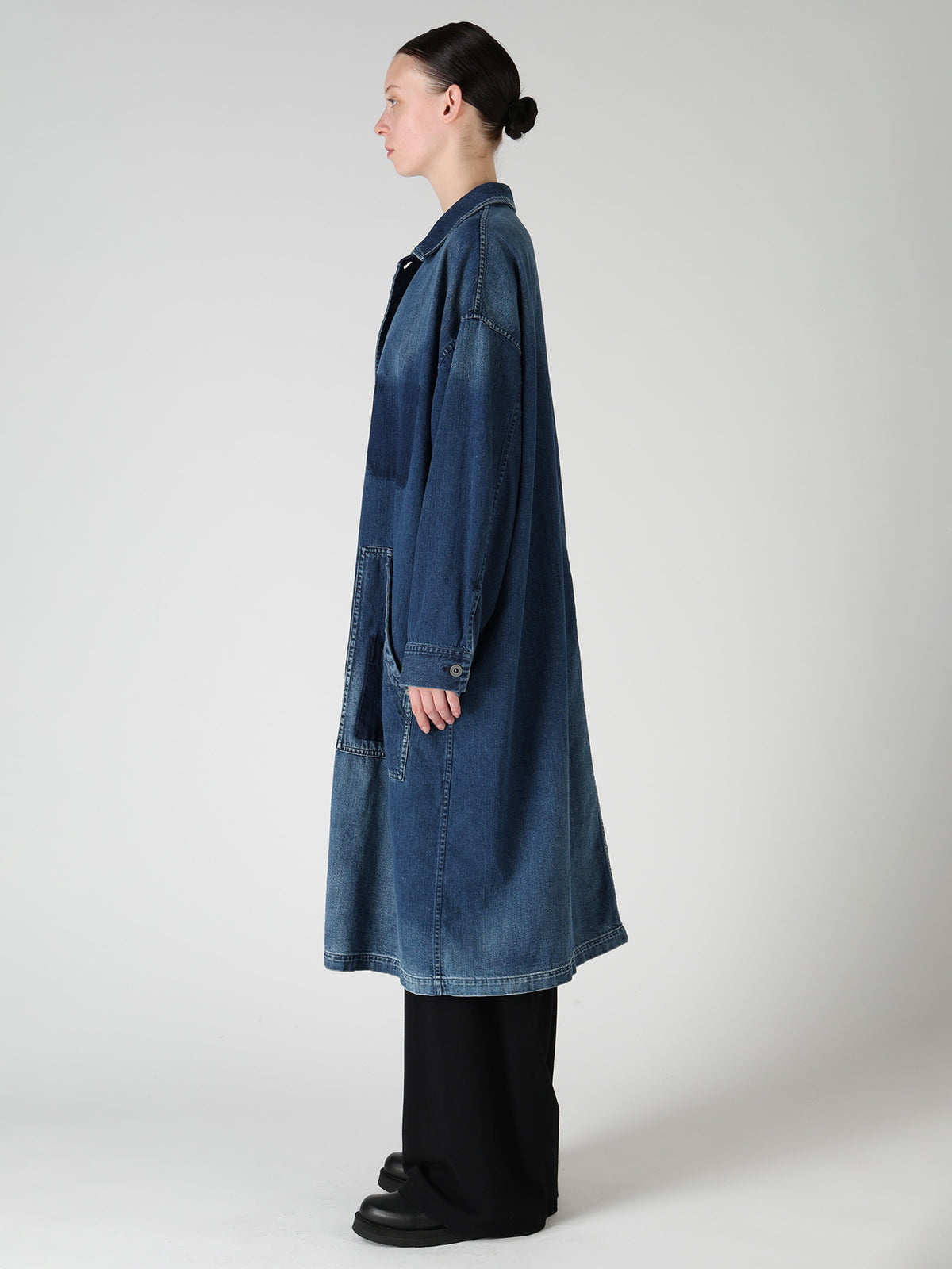 SPOTTED DENIM 5-POCKET DRESS